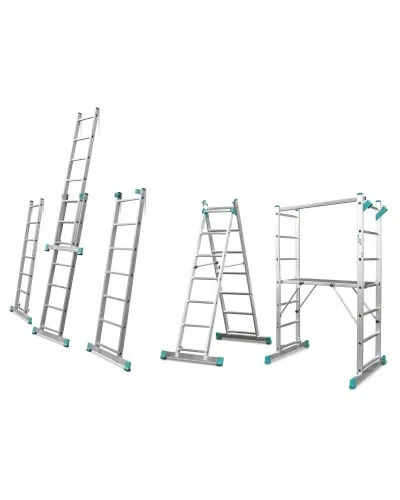 Drabina aluminiowa na schody z podestem 2x7 szczebli